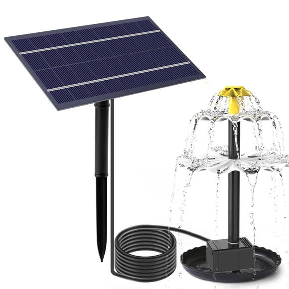 4W Solar Fountain Pump for Bird Bath with 9 Nozzles Solar Powered Water Fountain Pump