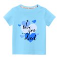 thumbnail image 1 of RKSTN Tout-Petits Enfants Garçons Filles Hauts de la Saint-Valentin 2024 Mode Mignon Couleur Unie Col Rond Hauts Imprimé Cœur d'Amour Manches Courtes, 1 of 4
