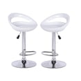thumbnail image 1 of Heavenly Collection White Round Stool, White Adjustable Stool, White Plastic Stool, White Shiny Stool with Stainless Steel Base, White Low Back Stool with Footrest, Plastic Stool, Kitchen Stool, Islan, 1 of 9
