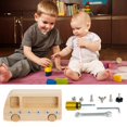 thumbnail image 4 of Leutsin Montessori Daily Life Teaching Aids Busy Bus Screw Early Education Toy Workbench, 4 of 7