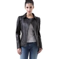 thumbnail image 1 of Cruzer Women's Cowhide Studded Leather Motorcycle Jacket - Black M, 1 of 6