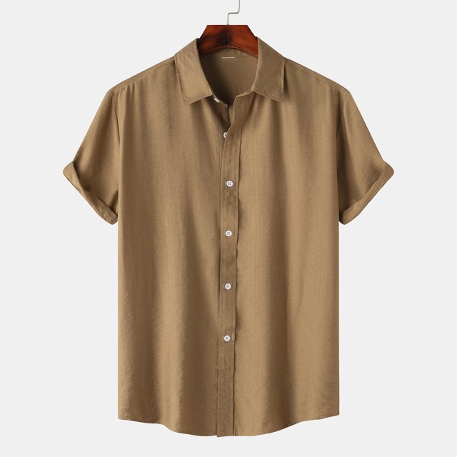 SDNall Chemise Décontractée pour Homme Unie à Col Rabattu à Manches Courtes avec Fermeture à Boutons Blouse Hawaïenne