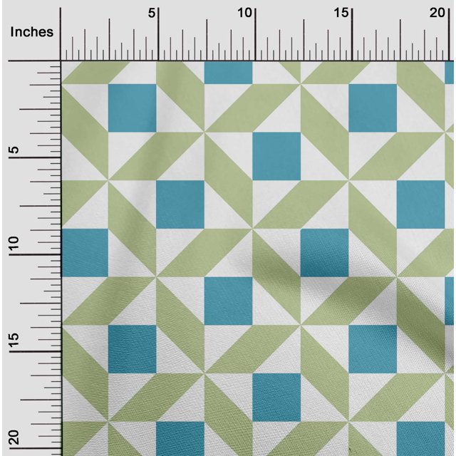 oneOone Viscose Chiffon Fabric Triangle|Parallelogram & Square Geometric Printed Fabric 1 Yard 42 Inch Wide