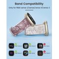 thumbnail image 3 of Wearlizer 2 Packs Compatible with Fitbit Versa 4 Bands/Versa 3 Bands/Sense 2 Bands/Sense Bands for Women, Pretty Two-tone Floral Engraved Silicone Straps, Cute Flower Pattern Sport Wristband Bracelets, 3 of 6
