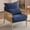 Dark Blue, variant on Ktaxon Accent Chair, Solid Wood and Jute Rope Armrests Armchair, Single sofa with Lumbar Pillow for Living Room Bedroom Office Blue-Green