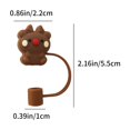 thumbnail image 3 of Reusable Cups with Lids and Straws,Reusable Cups with Lids and Straw Christmas Straw Cap Christmas Reindeer Snowman Cup Straw Cap Christmas Straw Stopper Straw Cap Reusable Straw Cap, 3 of 6