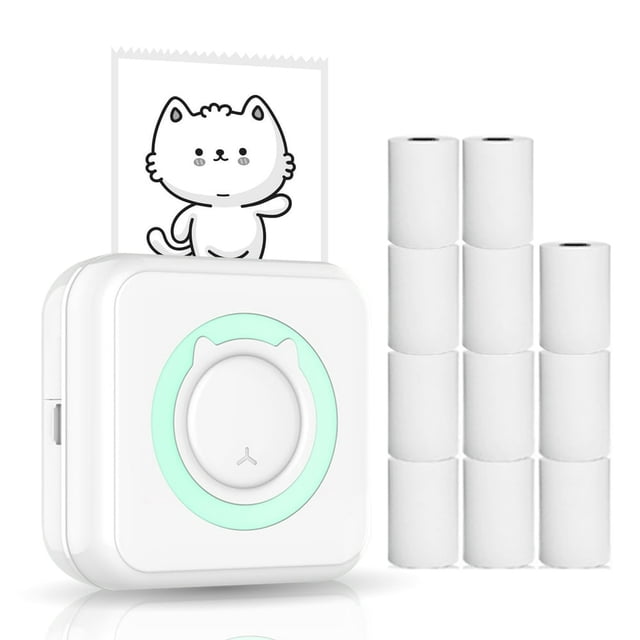 CNKOO Imprimante Photo Tout-en-un Imprimante Multifonction Portable Imprimante Instantanée Sans Fil Prise en Charge de la Connexion BT pour Téléphone Intelligent avec 11 Rouleaux de Papier 57mm Compatible avec iOS Android