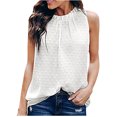 thumbnail image 2 of EGNMCR Camisoles pour Femmes Été Femmes Couleur Unie Pois Col Rond Sans Manches T-Shirts, 2 of 8