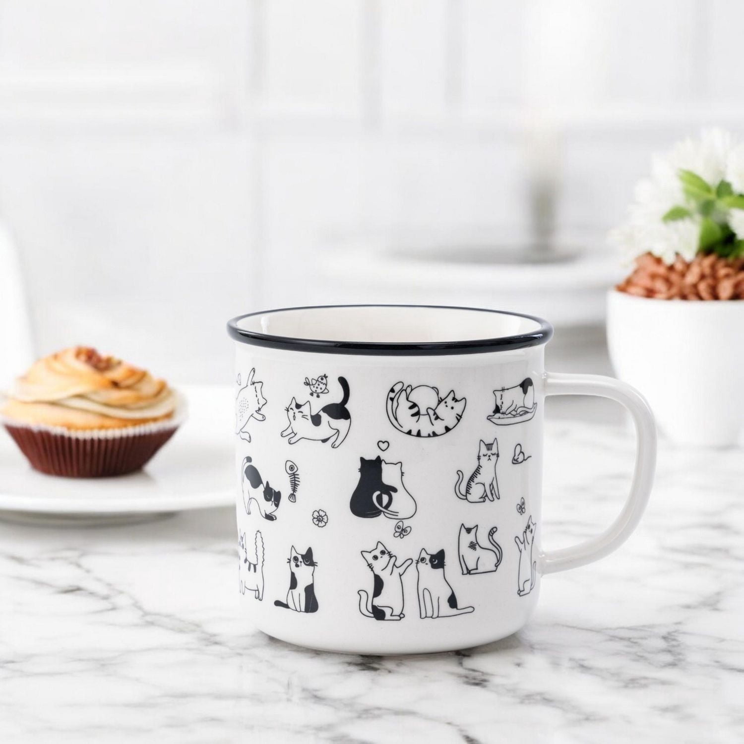 Mainstays Tasse en céramique pour chats, 20,96 oz, 1 Pièce
