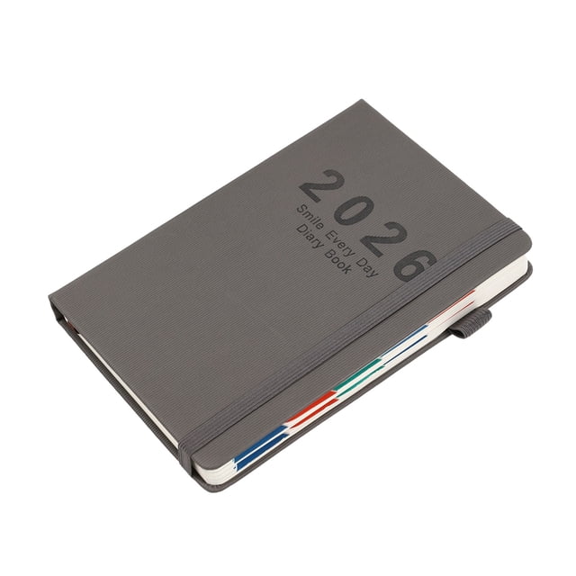 2026 Daily Planner Notebook, Vertical Patterned , Strap Closure Security, Annual Calendar Pages, A5 Portable Size Schedule Management Tool
