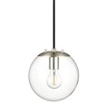 thumbnail image 2 of Linea di Liara Sferra Modern Large Glass Pendant Light Kitchen Island Brushed Nickel Pendant Lighting Clear Glass Globe Pendant Light Mid Century Hanging Light Fixture, LED Bulb Included, UL Listed, 2 of 5