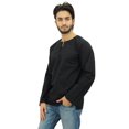 thumbnail image 4 of Atasi Kurta Court Noir pour Homme, Col Rond Goutte d'Eau, Tunique en Coton - Xxx-Grand, 4 of 7