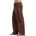 thumbnail image 2 of Faithtur Women´s Drawstring Pants, Summer Elastic Waist Solid Color Loose Lounge Pants with Pockets, 2 of 6