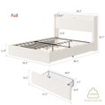 thumbnail image 3 of GloryStar Full/Queen Size Boucle Bed Frame, LED Light Headboard, Charging Station, 4 Storage Drawers, and Storage Shelf, Easy Assembly, 3 of 8