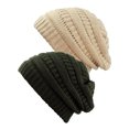 thumbnail image 1 of Tuque Tricotée pour Femmes (Lot de 2), Beige/olive Neuve, 1 of 1