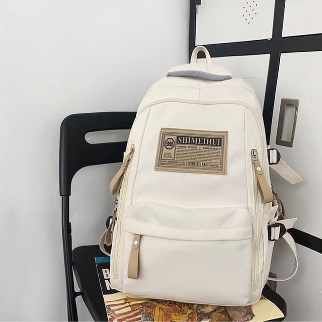RKSTN A Rucksacks Sac à Dos Étudiant Sac d'École Blanc Rangement Maison