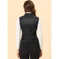 thumbnail image 4 of INSPIRE CHIC Women's Washed Denim Button Sleeveless Vest Jacket with Pockets M Black, 4 of 6