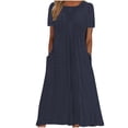 thumbnail image 2 of DPTALR Robe d'Été pour Femme, Confortable, Aguichant, Unie, avec Poches, Sans Manches, à Col en V, 2 of 6