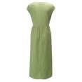 thumbnail image 4 of Birdeem Robe Longue Maxi Sans Manches à Col Rond pour Femmes, en Lin, Ample et Grand, Style Caftan, avec Poches, 4 of 8
