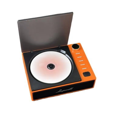 pitrice Lecteur CD Portable avec Haut-Parleur Bluetooth Baladeur, Batterie Intégrée 2600 mAh pour Longue Lecture, Lecteurs CD Baladeur en ABS, orange