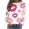 thumbnail image 1 of Birdeem Chandail à Manches Raglan et Col Rond pour Femmes avec Imprimé Amour de la Saint-Valentin, 1 of 1