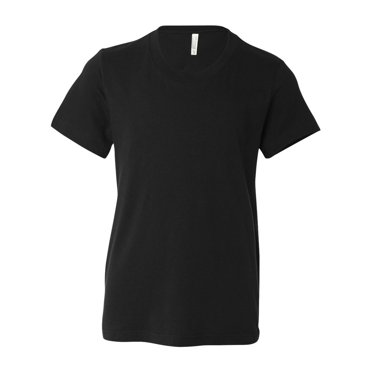 Bella Canvas T-Shirt en Jersey à Manches Courtes 3001Y, S, Noir