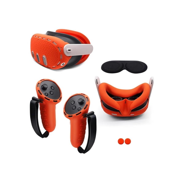 Accessories for Meta Quest 3, 5 in 1 Silicone Protective Case Set for Oculus Quest 3, VR Protective Case Set, Controller Grip Cover, VR Shell Cover, Face Cover,Joystick Caps and More
