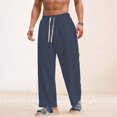 thumbnail image 3 of Wide Leg Pants Men Loose Casual Solid Sports Breathable Pants, 3 of 4