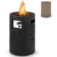thumbnail image 1 of Costway Foyer Extérieur Rond au Propane 16 Pouces avec Pierres de Lave Housse Imperméable 30000 BTU Noir, 1 of 10