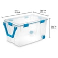 thumbnail image 2 of Sterilite Bac de Rangement à Roulettes en Plastique Transparent de 120 Qt avec Couvercle à Loquet à Joint, Lot de 9, 2 of 10