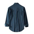 thumbnail image 4 of RXIRUCGD Chemise Décontractée pour Homme à Manches Longues avec Boutons, Poche et Col Rabattable, Bleu Marine, Taille : L, 4 of 4