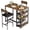 Brown, variant on Ourlova 2 Seater Dining Table and Chairs Set Kitchen Breakfast Bar Table Set with 2 Upholstered Chairs and 3-Tier Storage Shelves for Dining Room Bistro Retro Brown