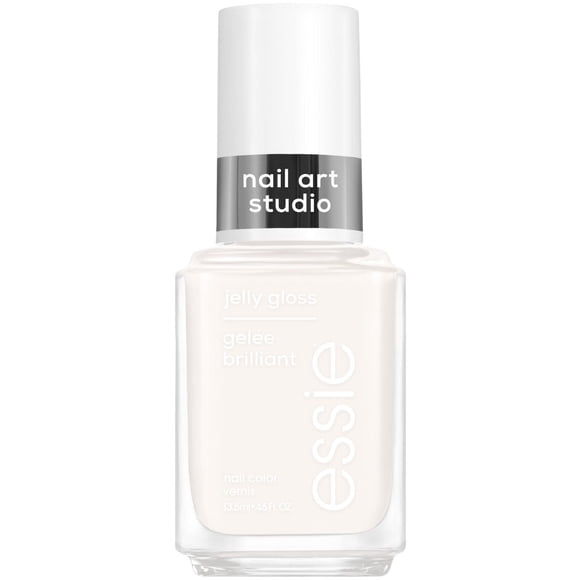 essie nail art studio jelly nail polish, sheer jelly finish, artic jelly, white, 13.5 ml