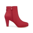 thumbnail image 3 of Unique Bargains Bottines à Plateforme à Talon Épais pour Femme Rouge (Taille 8), 3 of 7