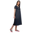 thumbnail image 3 of Moomaya Solid Short Sleeve Nightdress For Ladies Button Placket Nightwear, 3 of 6