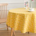 thumbnail image 3 of (Diamètre Jaune 150 cm) Nappe Ronde Imitation Coton et Lin Nappe style simple Nappe en Sergé Résistante à la Chaleur et à l'Humidité, 3 of 5