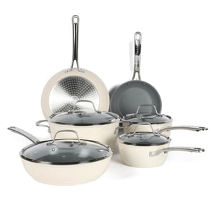 Sur La Table Gourmet Cuisine 10 Ensemble de vaisselle en aluminium avec couvercle en verre