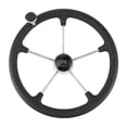 thumbnail image 1 of 15-1/2 Po 5 Roues Directrices avec Poignée en Mousse Noire Accessoires Bateau Marin, 1 of 12