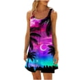 thumbnail image 2 of CEHVOM Robes d'Été pour Femmes 2024 Décontractées Grande Taille, Robe d'Été Aguichant à Imprimé Floral Mini Tendance Froncée Fluide à Jupe Évasée de Plage à Bretelles Spaghetti Sans Manches Robe Débardeur de Soleil, 2 of 6