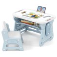 thumbnail image 1 of Gymax Ensemble Table et Chaise pour Enfants Hauteur Réglable Table à Dessin pour Tout-Petits avec Support de Livre, 1 of 10