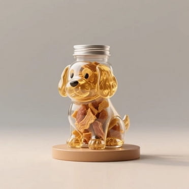 HHBEAUTY Pot à Friandises pour Animaux, 8 Pouces Adorable Forme de Chien en Verre Hermétique pour Rangement de Nourriture pour Animaux, Contenant de Rangement pour Nourriture Contenant à Friandises pour Chiens avec Couvercles pour Comptoir Cuisine Chiens, Chats, Animaux (Retriever)