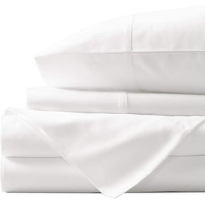 Egyptian Ensemble de feuilles de coton 1000 Nombre de fils - Ensemble de literie Premium de poche profonde, draps de luxe pour la collection d'hôtels Soft Sateen Weave Queen White