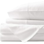 Egyptian Cotton Sheets Set 1000 Thread Count - Bedspread Deep Pocket Premium Bedding Set, Luxury Bed Sheets for Hotel Collection Soft Sateen Weave Queen White