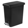 thumbnail image 1 of Sterilite 10.2 L Rectangular Step-on Wastebasket- Black, 1 of 7