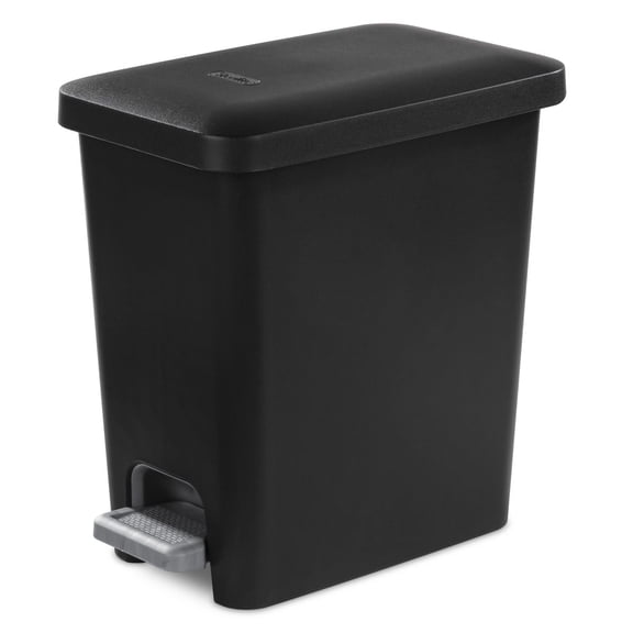 Sterilite 10.2 L Rectangular Step-on Wastebasket- Black