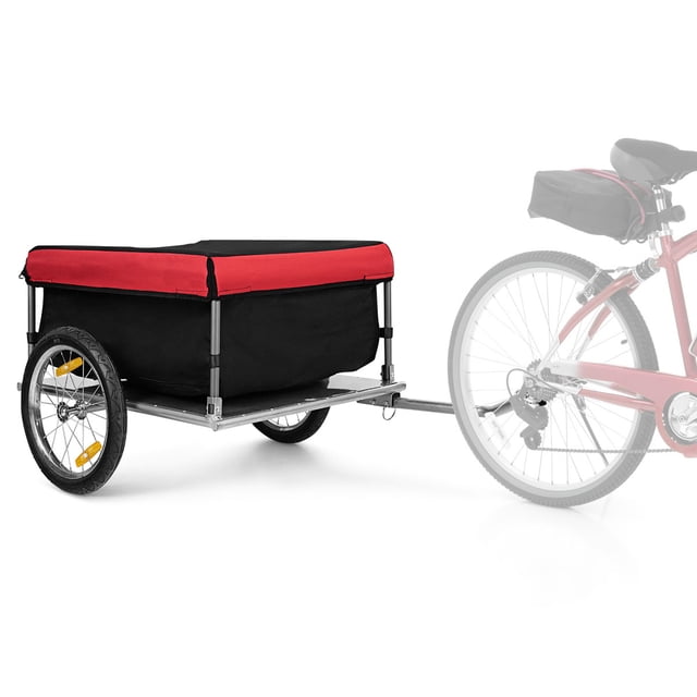 Costway Bike Cargo / Luggage Trailer w/ Folding Frame & Quick Release Wheels Red/Black
