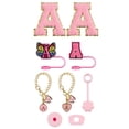 thumbnail image 1 of Complete Decorative Upgrade Kit for Drinkware with Embroidery Patch Straw Covers Charm Necklace Chain and Leak Guard Accessories, 1 of 3