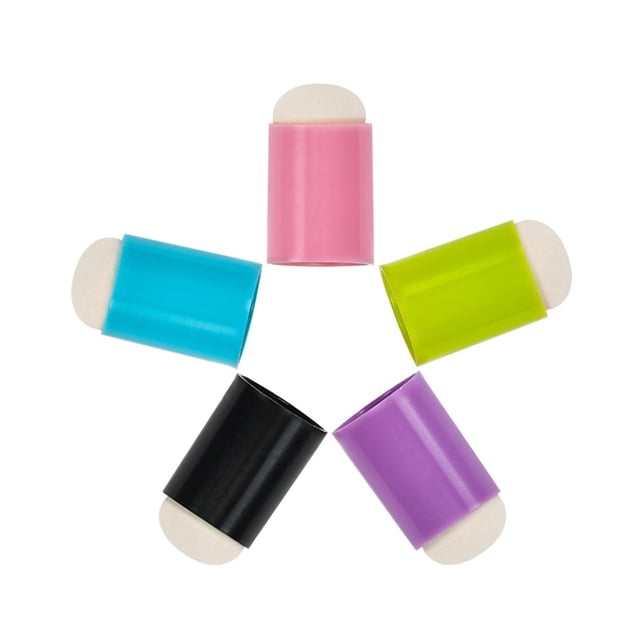 Finger Sponge Daubers Craft Portable Finger Painting Sponge Set for Stamping Ink 5pcs