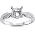 thumbnail image 1 of Bague de Fiançailles Simple pour Femme, Monture Solitaire, Or Blanc Massif 14 K, 1 of 3