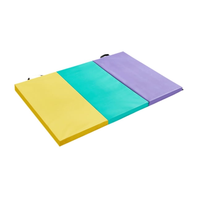 Lipstore Tapis d'Exercice Pliant Coussin d'Équilibre d'Exercice avec Poignées de Transport Tapis Gymnastique Tapis Tri-Pli